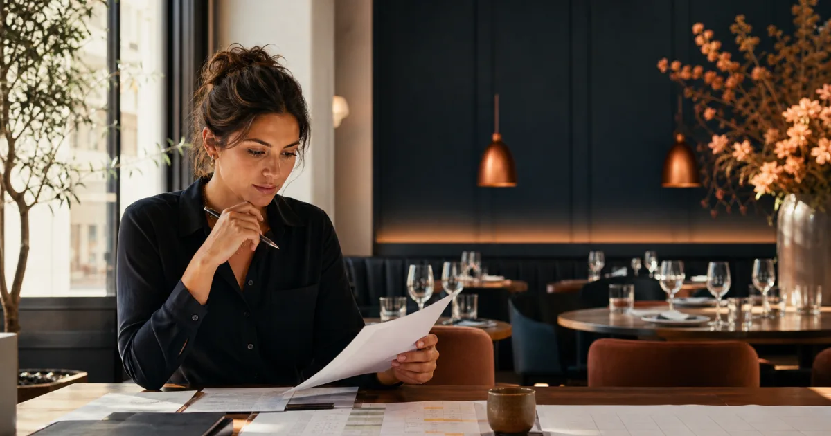 Front-of-house manager reviewing restaurant reservations before a busy weekend